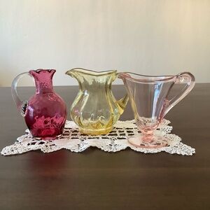 Vintage Glass Mini Pitchers